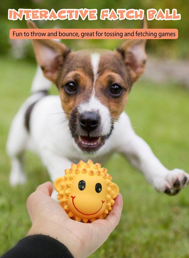 SCHITEC Squeaky Dog Toys, 3'' Interactive Latex Squeak Fetch Play Animal Balls, [2 Pack] Spiky Soft Rubber Puppy Teeth Clean Pet Toy for Small Medium Dogs - Image 4