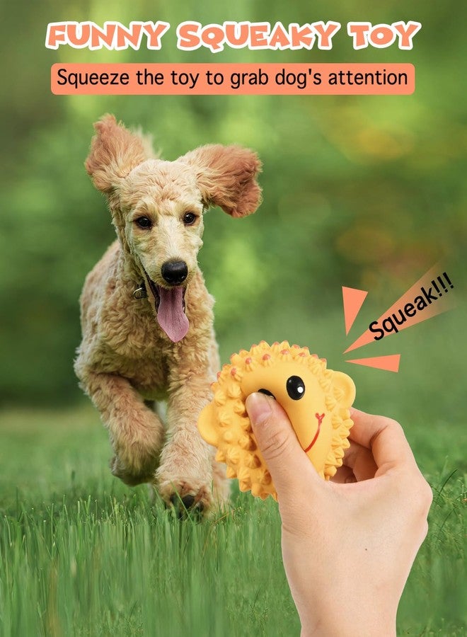 SCHITEC Squeaky Dog Toys, 3'' Interactive Latex Squeak Fetch Play Animal Balls, [2 Pack] Spiky Soft Rubber Puppy Teeth Clean Pet Toy for Small Medium Dogs - Image 2