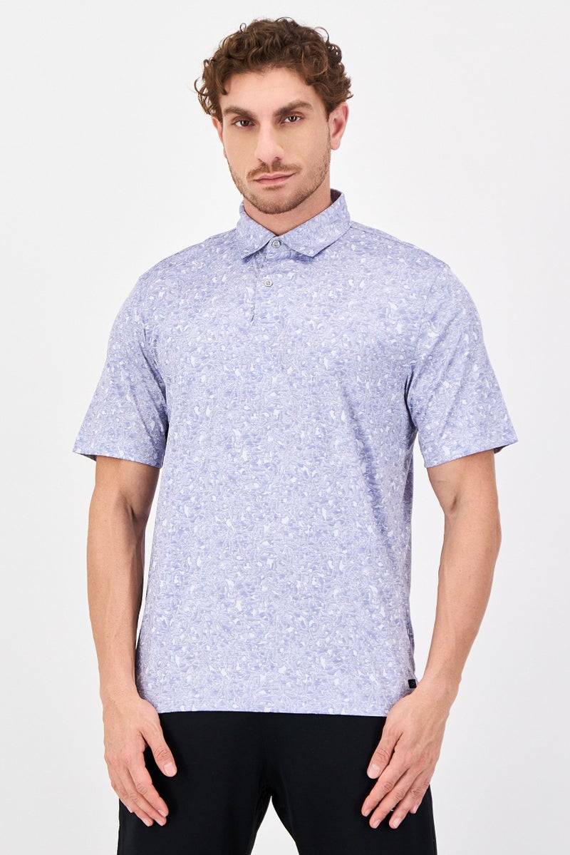 Greg Norman Men Sportswear Fit Short Sleeve Golf Polo Shirt, Lavender - Image 1