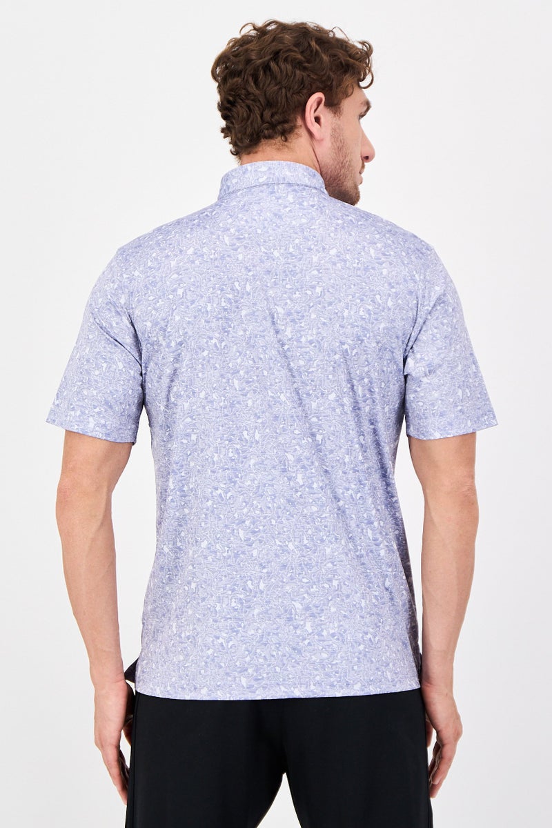 Greg Norman Men Sportswear Fit Short Sleeve Golf Polo Shirt, Lavender - Image 2