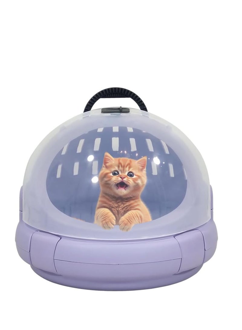 NNC PETS Pet carrier with Carrying handle, Stylish and Lightweight, 42 Pet capsule with safety lock, Transparent view, Fully enclosed pet carrier for small and Medium cats, Breathable cat travel case, (Purple) - Image 1