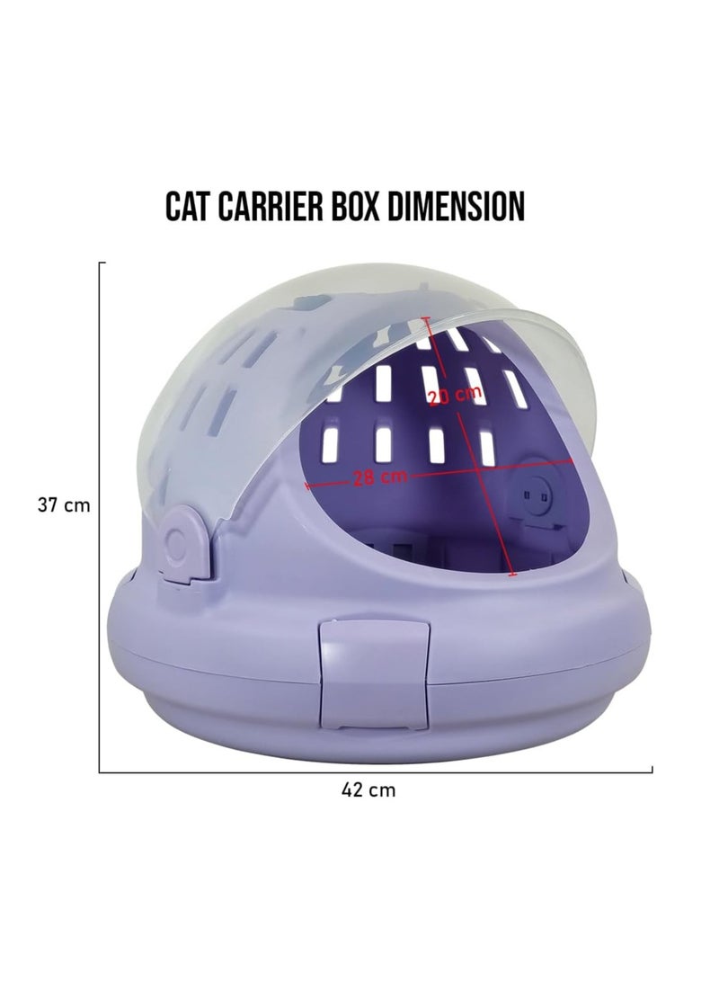 NNC PETS Pet carrier with Carrying handle, Stylish and Lightweight, 42 Pet capsule with safety lock, Transparent view, Fully enclosed pet carrier for small and Medium cats, Breathable cat travel case, (Purple) - Image 2
