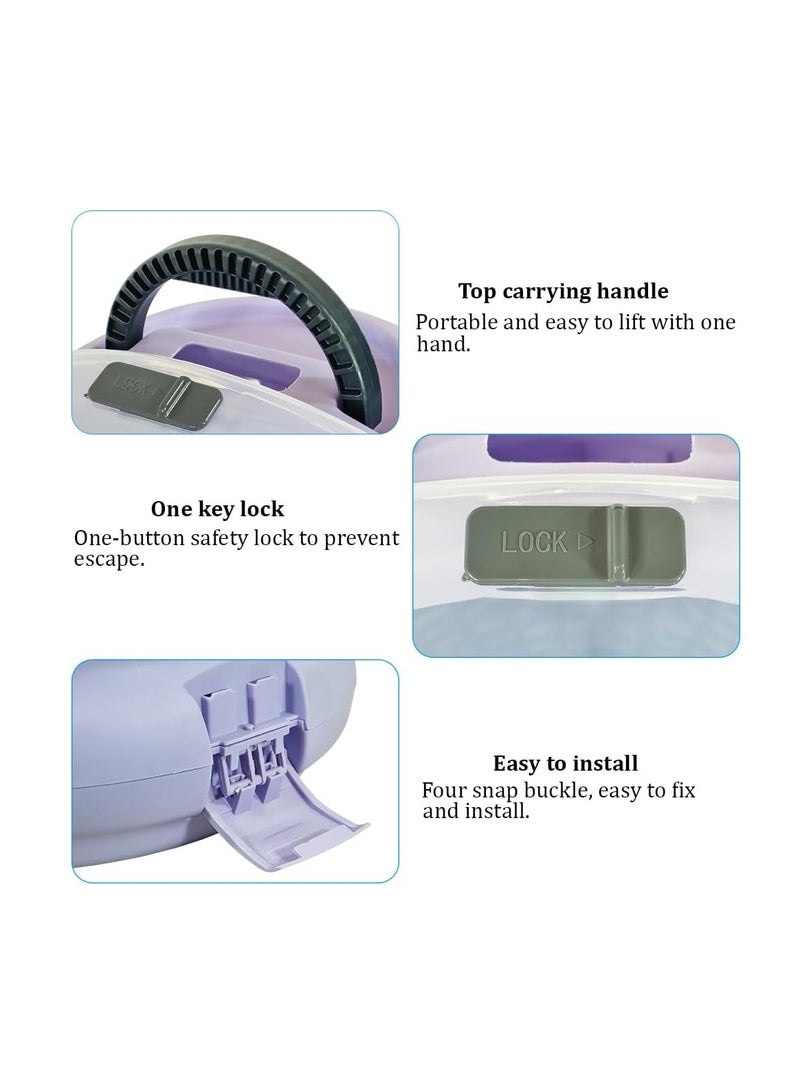 NNC PETS Pet carrier with Carrying handle, Stylish and Lightweight, 42 Pet capsule with safety lock, Transparent view, Fully enclosed pet carrier for small and Medium cats, Breathable cat travel case, (Purple) - Image 4