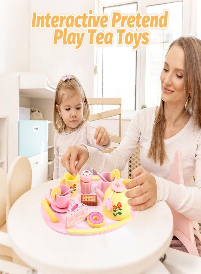 RECEKA Store Tea Party Set Wooden Tea Sets for Toddlers 3-5 Little Girls 4-6 6-8 Kids - Image 5