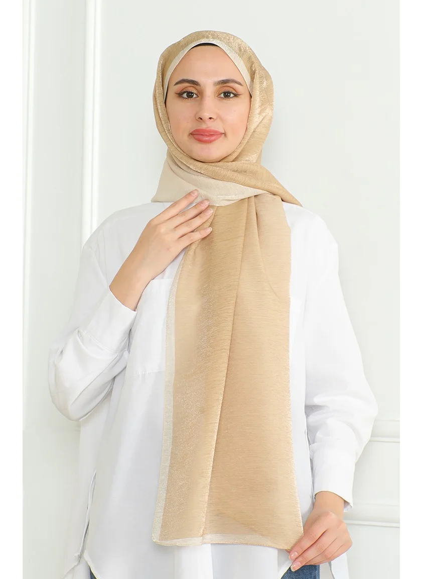 Sefa Merve Karaca Degrade Shimmer Shawl 81059-11 Gold Mustard