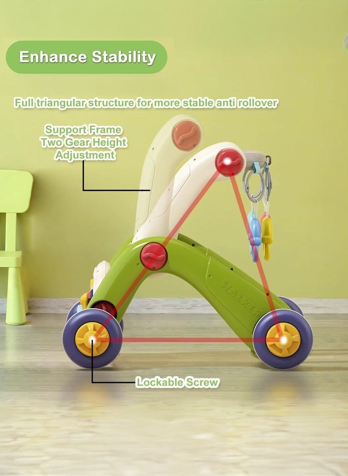 VIVAKIDS 3-in-1 Baby Walker & Play Gym with Music | Sit, Stand & Walk Activity Center for 0-24 Months | Educational Toy for Boys & Girls (Multicolor) - Image 3