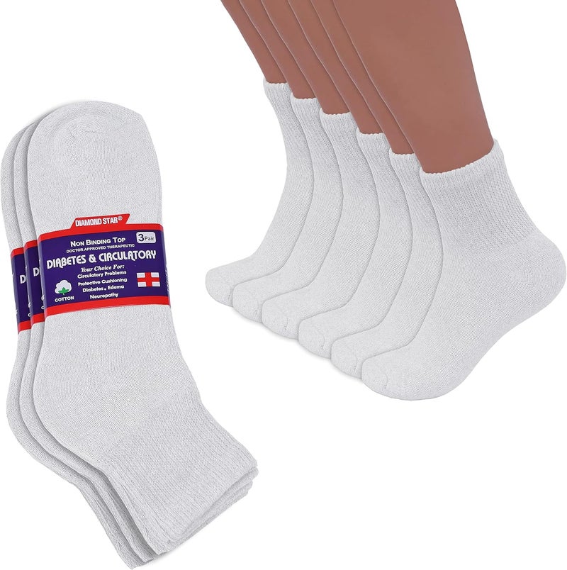 Diamond Star Diabetic Socks NonBinding Extra Wide Doctor Approved Cotton Socks for Mens Womens Big  Tall Size 1315 Pack 12 Pairs - Image 1