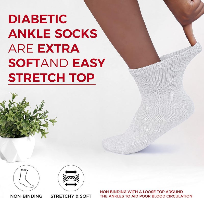 Diamond Star Diabetic Socks NonBinding Extra Wide Doctor Approved Cotton Socks for Mens Womens Big  Tall Size 1315 Pack 12 Pairs - Image 2