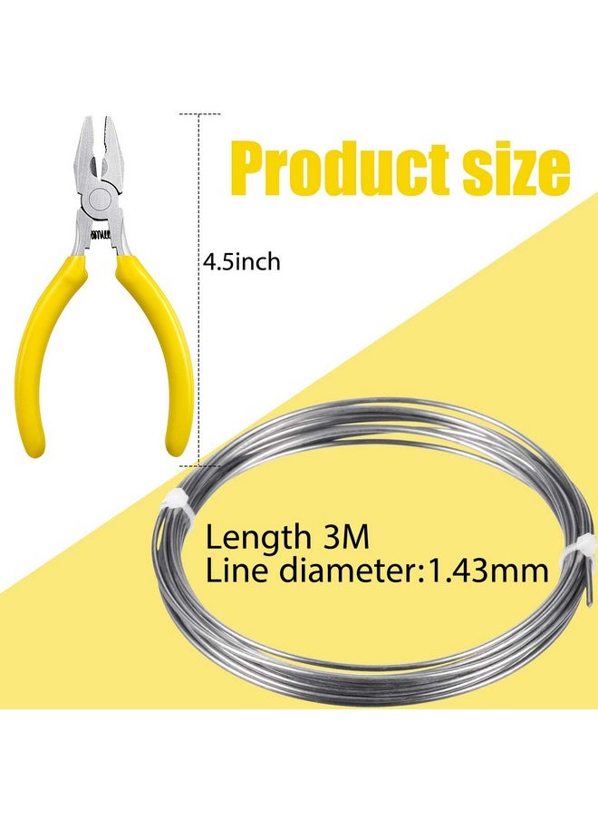 Mudder - 10 Feet High Temp Wire Nichrome Heat Resistant Metal Wire 17 Gauge With A Mini Plier General Purpose Support Wire Craft Wire For Diy Jewelry Making - Image 1