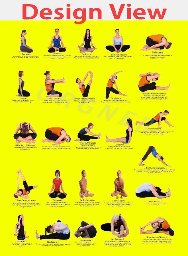 Active Elements New Poly Canvas Yoga Mat Bag/Cover. Easy Fit up to 4 mm Thick Yoga Mat. Print Design : Yoga Posture asana- dharana, dhyana, Niyama, pranayama, pratyahara etc - Image 3