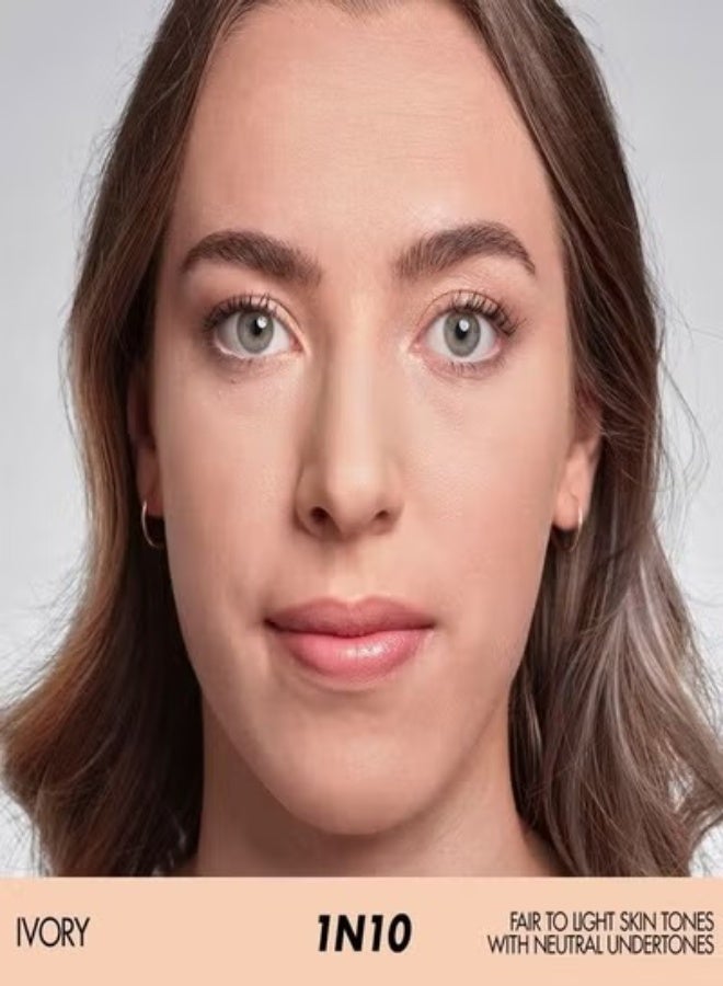 MAKE UP FOR EVER HD Skin Matte Velvet Blurring Foundation & Setting Powder 11g – Shade 1N10 Ivory – For Fair to Light Skin Tones with Neutral Undertones - Image 2