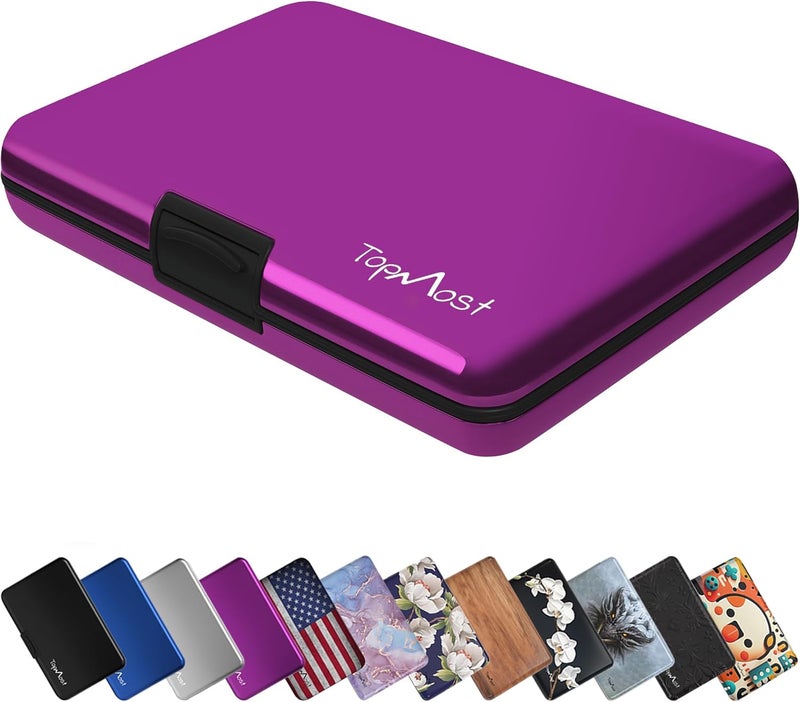 TopMost Aluminum Wallet, Card Case Wallet, Metal RFID Credit Card Holder for Men & Women, 6 Cotton Slots for 12 Cards And Bills, Rfd Protective - Image 1