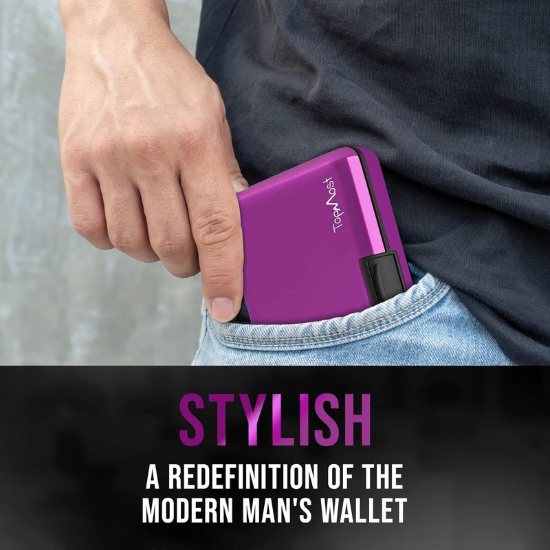TopMost Aluminum Wallet, Card Case Wallet, Metal RFID Credit Card Holder for Men & Women, 6 Cotton Slots for 12 Cards And Bills, Rfd Protective - Image 3