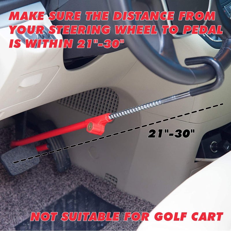 Cartman Anti-Theft Steering Wheel Lock and Brake Pedal Adjustable Lock - Image 2