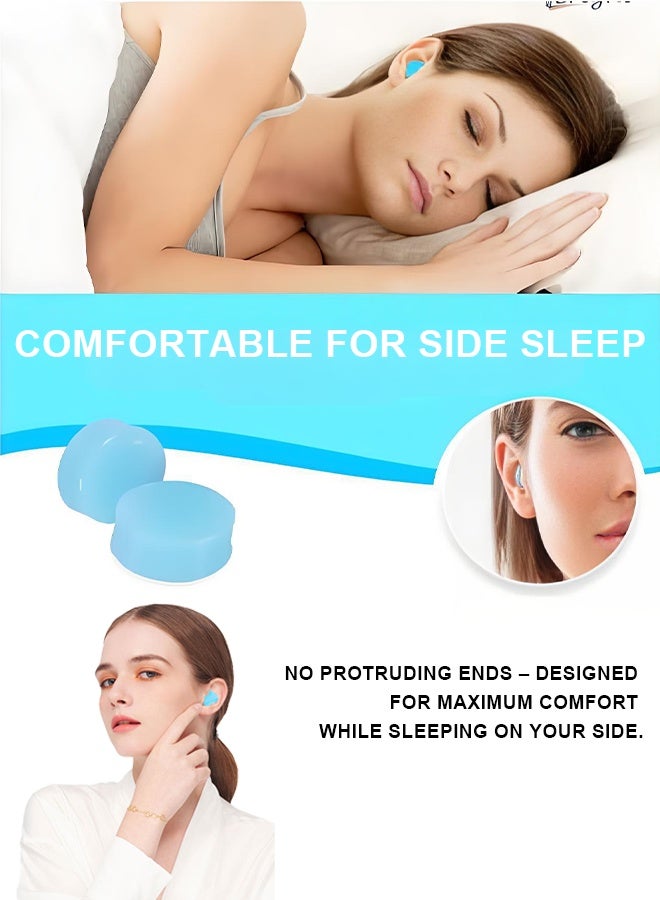 Wish Plus Earplugs for Sleeping Swimming – Reusable Moldable Soft Gel Strong Noise Cancelling Ear Plugs, Zero Pressure Fit (Individually packaged - Blue) - Image 5