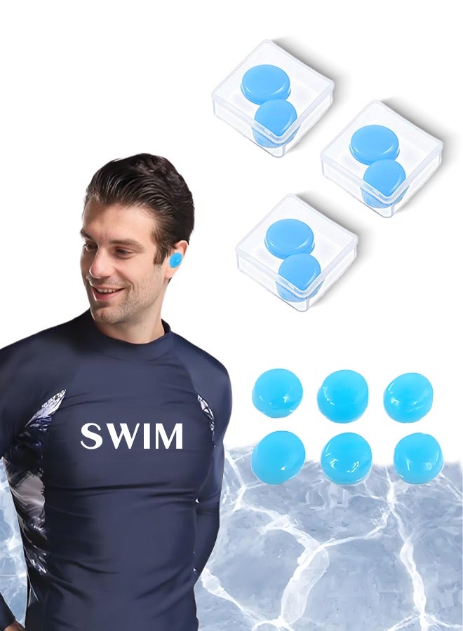 Wish Plus Earplugs for Sleeping Swimming – Reusable Moldable Soft Gel Strong Noise Cancelling Ear Plugs, Zero Pressure Fit (Individually packaged - Blue) - Image 2