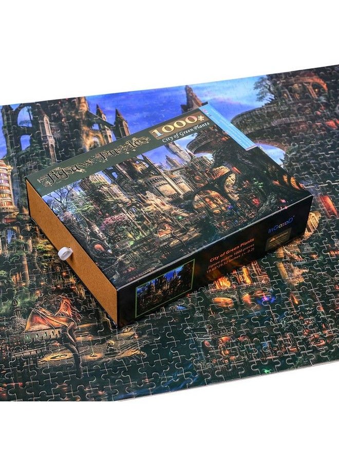 Ingooood Jigsaw Puzzle 1000 Pieces For Adult Fantasy Series City Of Green Plants_Ig 1146 Entertainment Wooden Puzzles Toys  - Image 4