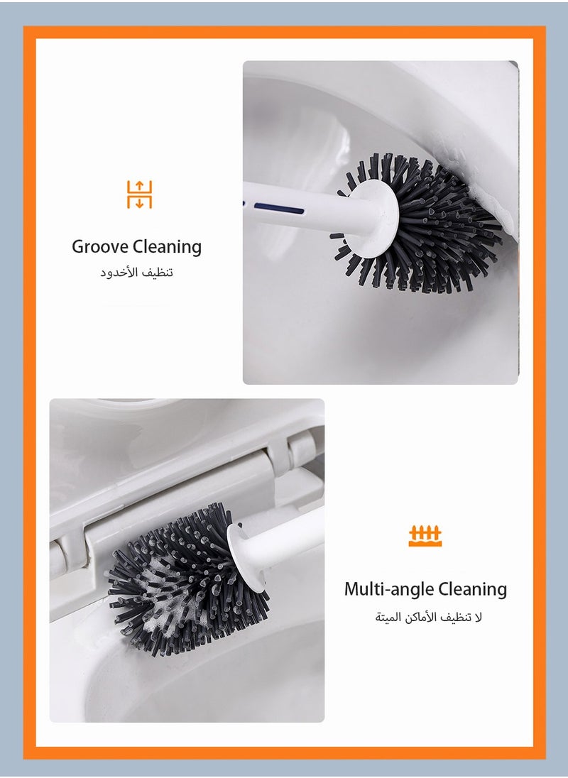 UNUNS Toilet Brush Holder,Refillable Handle Dispenser For Gel Toilet Cleaner ,Flexible TPR Brush Head,Toilet Brush With Holder  - Image 5