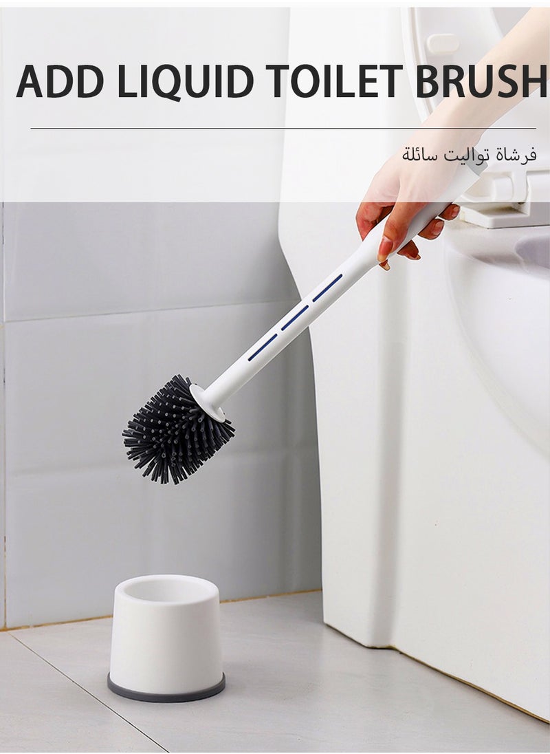 UNUNS Toilet Brush Holder,Refillable Handle Dispenser For Gel Toilet Cleaner ,Flexible TPR Brush Head,Toilet Brush With Holder  - Image 3