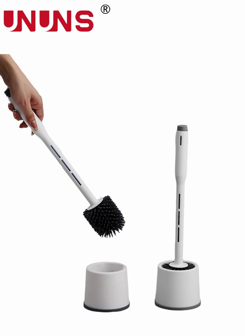 UNUNS Toilet Brush Holder,Refillable Handle Dispenser For Gel Toilet Cleaner ,Flexible TPR Brush Head,Toilet Brush With Holder  - Image 1