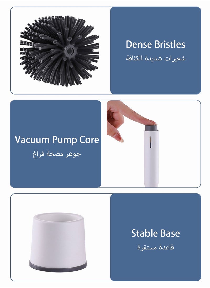 UNUNS Toilet Brush Holder,Refillable Handle Dispenser For Gel Toilet Cleaner ,Flexible TPR Brush Head,Toilet Brush With Holder  - Image 4