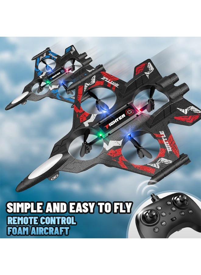 لعبة طائرة X92S Stunt Fighter RC، جاهزة للطيران، جهاز تحكم عن بعد 2.4 جيجاهرتز، زر إرجاع واحد، تعديل ثلاث سرعات، حركات بهلوانية دوارة 360 درجة، حماية من إسفنج EPP لمزيد من الأمان، هدية للأطفال والأولاد والبنات - Image 2