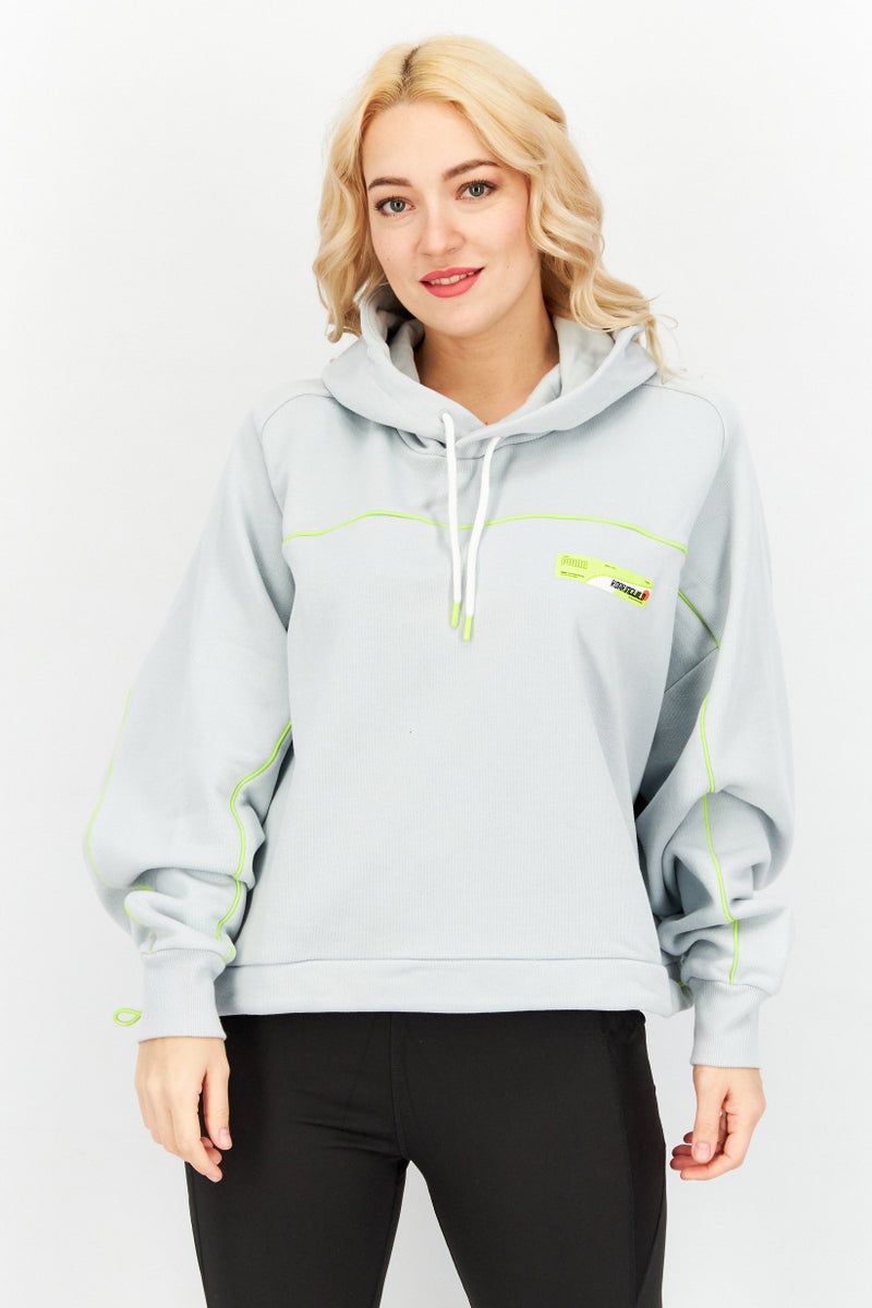 PUMA Puma x Roaringwild Women Sportswear Fit Embroidered Logo Training Hoodie, Sky Blue - Image 1