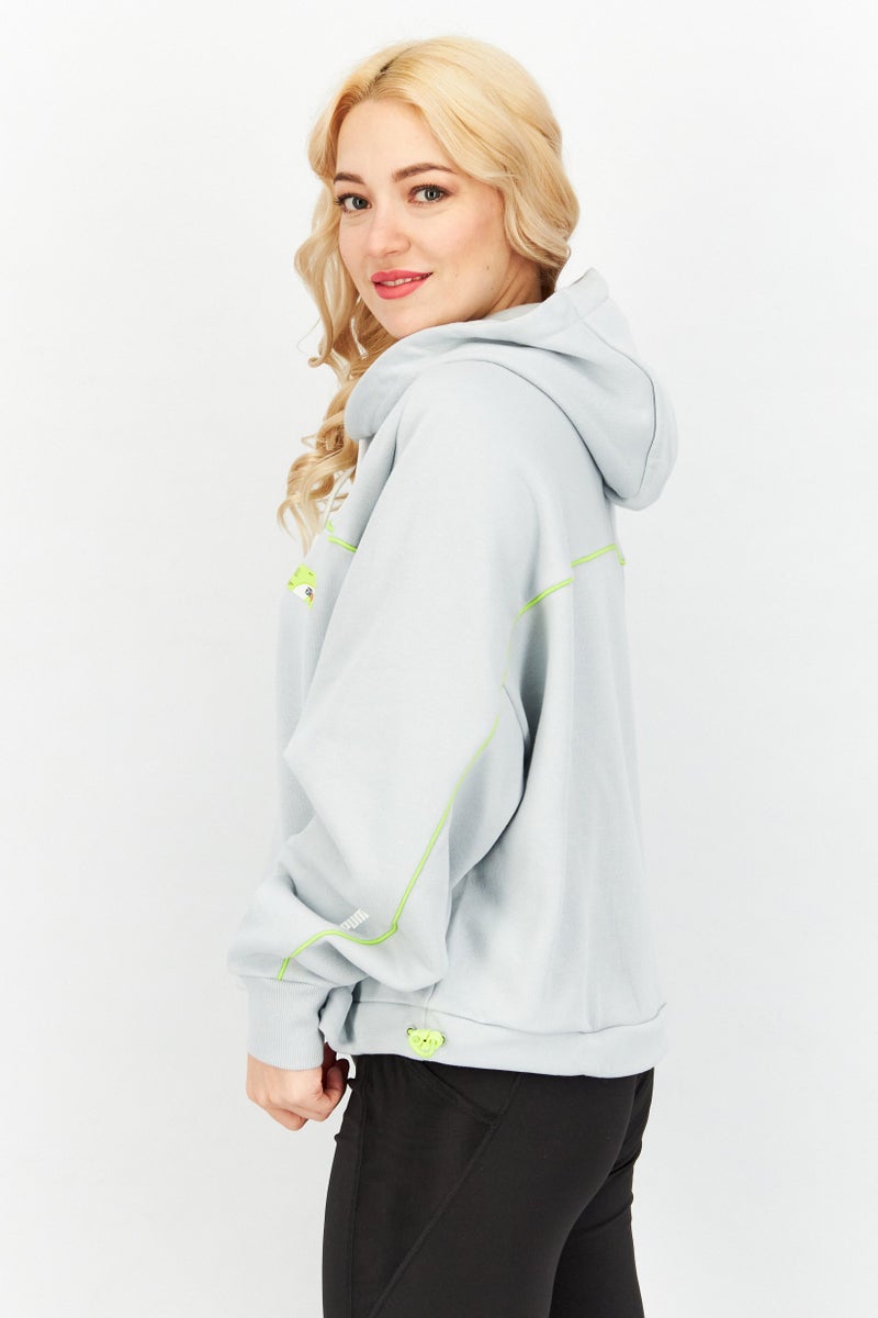 PUMA Puma x Roaringwild Women Sportswear Fit Embroidered Logo Training Hoodie, Sky Blue - Image 4