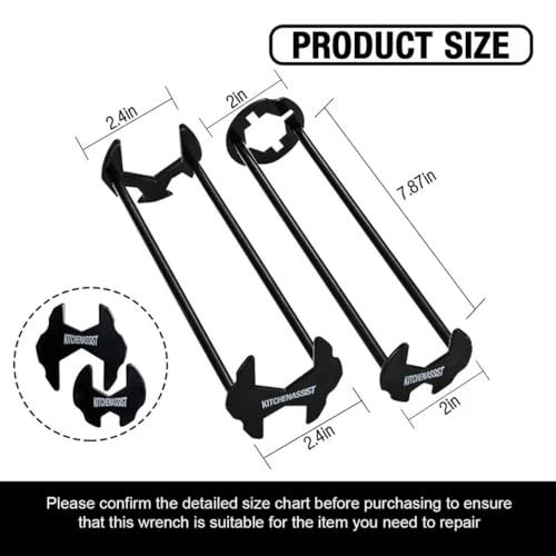 KITCHENASSIST 2pcs Basin Wrench Multifunctional Sink Wrench 7 Sizes Faucet Tool Four-jaw Hex Spanner Universal Plumbers Tool for Tight Spaces Kitchen Bathroom Home - Image 2