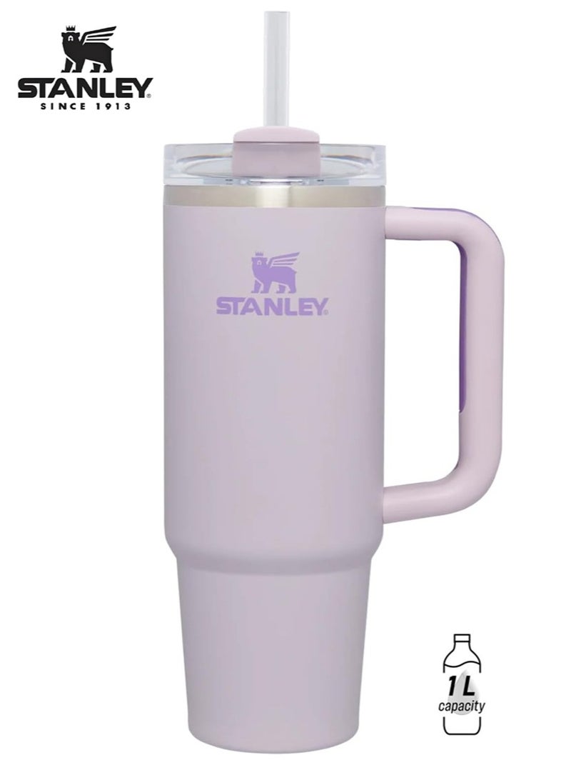 Stanley Quencher H2.0 FlowState Stainless Steel Vacuum Insulated Tumbler with Lid and Straw for Water, Iced Tea or Coffee, Smoothies and More, 40 Ounces Stainless Steel - Image 1
