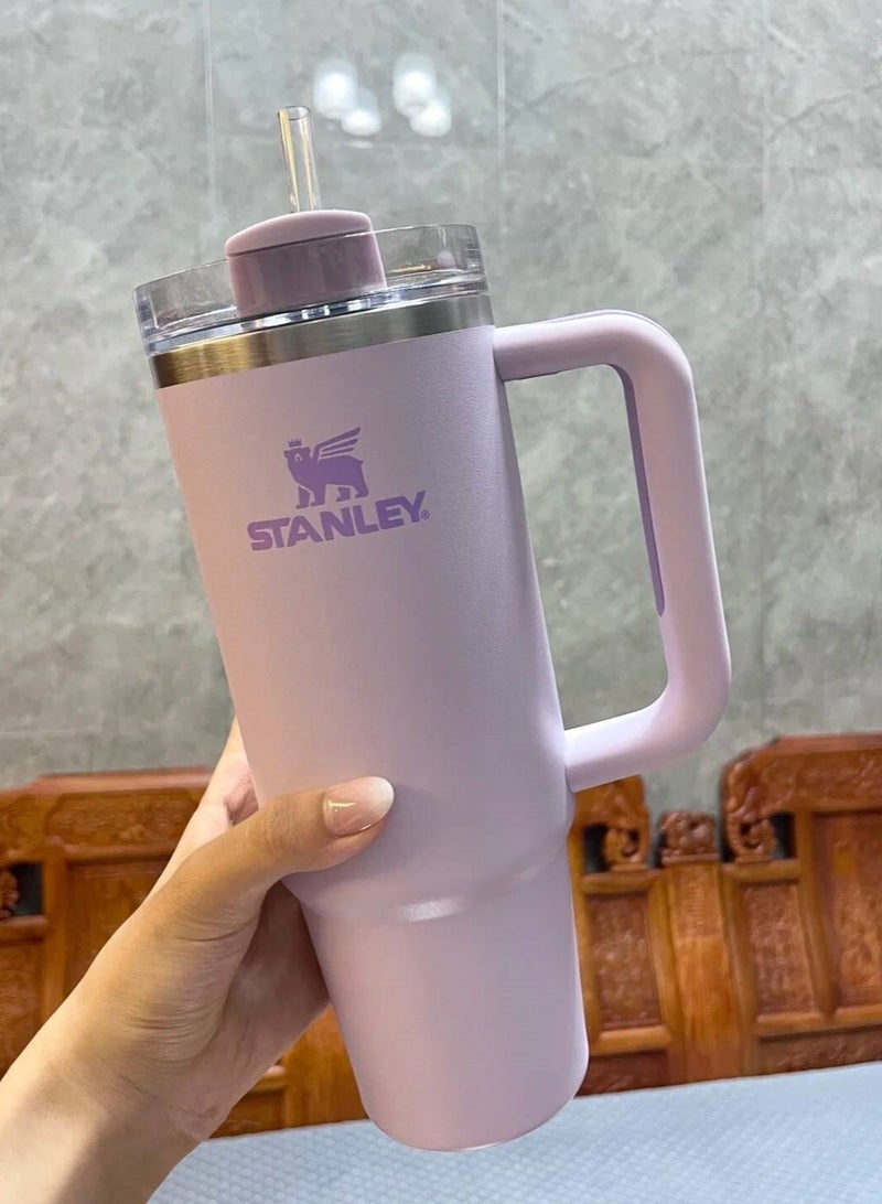 Stanley Quencher H2.0 FlowState Stainless Steel Vacuum Insulated Tumbler with Lid and Straw for Water, Iced Tea or Coffee, Smoothies and More, 40 Ounces Stainless Steel - Image 2
