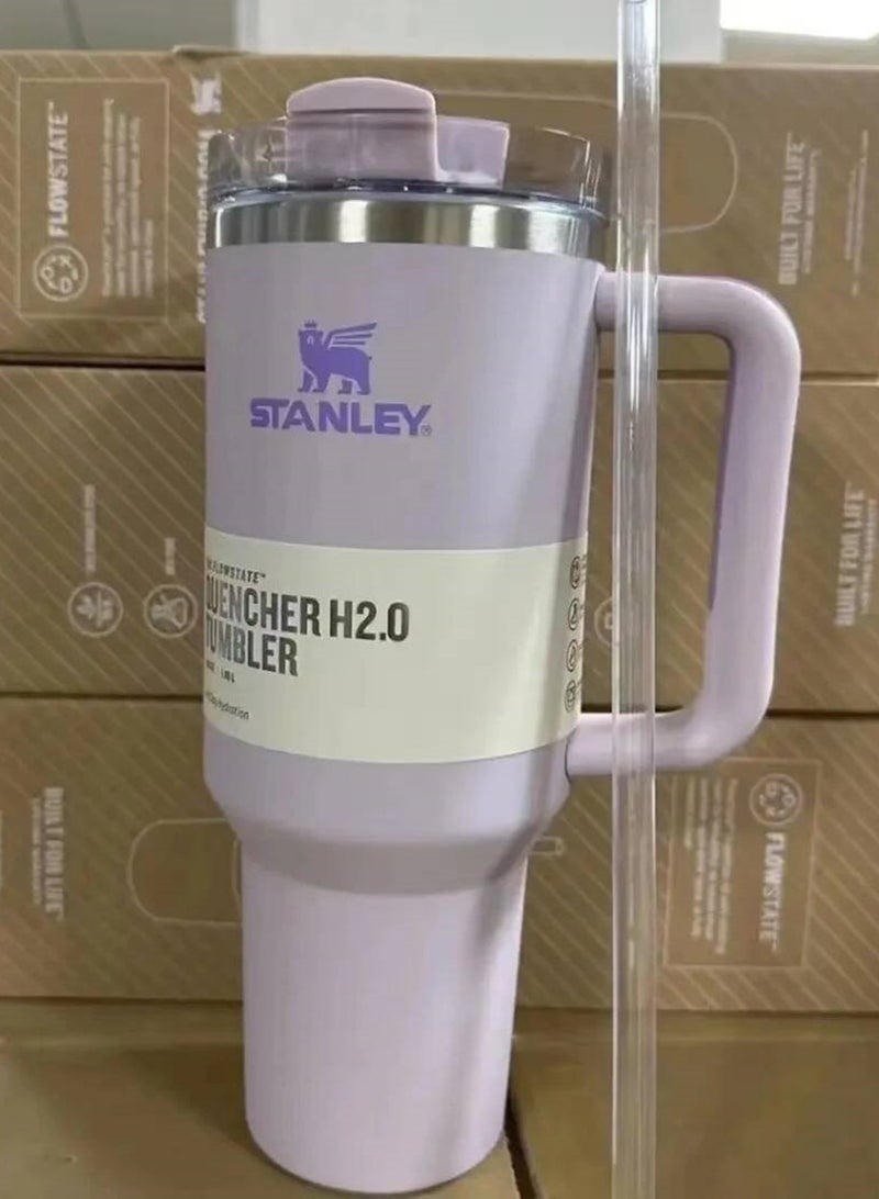 Stanley Quencher H2.0 FlowState Stainless Steel Vacuum Insulated Tumbler with Lid and Straw for Water, Iced Tea or Coffee, Smoothies and More, 40 Ounces Stainless Steel - Image 4