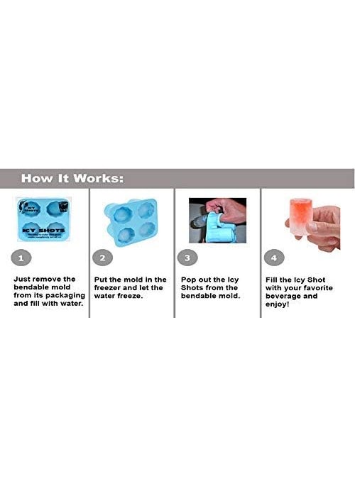 ZAEGO 4 Cup Square Glass Shape Silicone Ice Cube Maker Shooters Reusable Glass Freeze Mould Drink Party Ice Tray Juice Ice Cube Jelly TrayMulticolor