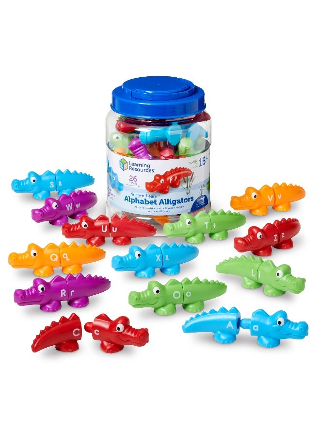 ليرننج ريسورسز موارد التعلم Snap-n-Learn لعبة مطابقة الحروف الأبجدية، الحروف الكبيرة والصغيرة، المهارات الحركية الدقيقة والتعرف على الحروف، للأعمار من سنتين فما فوق - Image 1