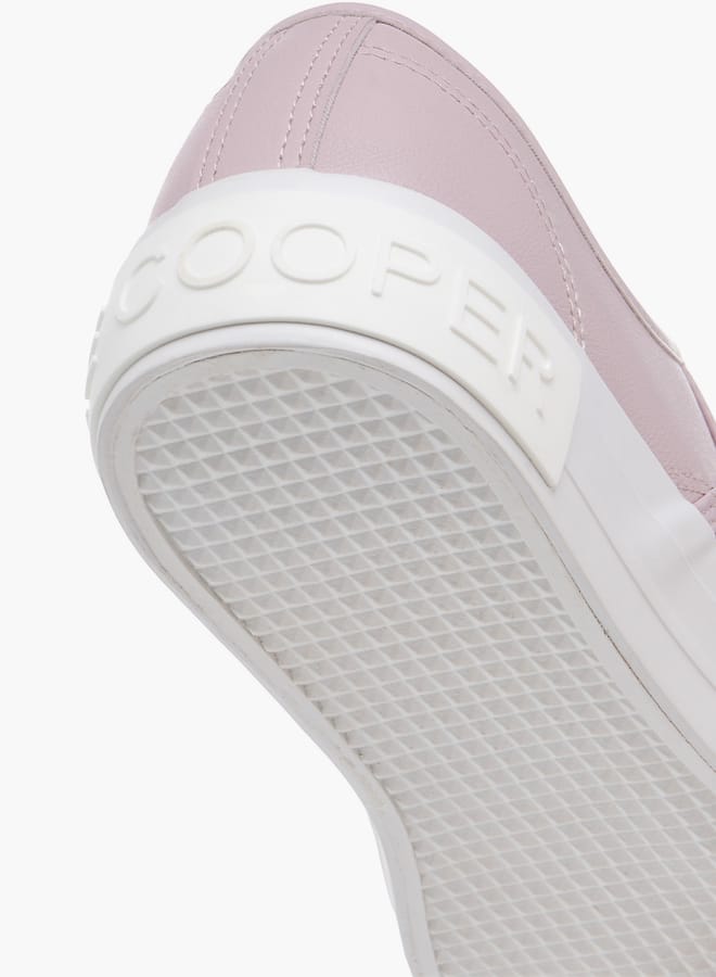 Women's Logo Embossed Sneakers with Lace-Up Closure