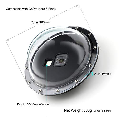 GEPULY Dome Port for GoPro Hero 8 Black, Dome Port Lens with Waterproof Housing Case Shutter Trigger Floating Hand Grip for Hero 8 Black Snorkeling Diving Underwater Photography - Image 4