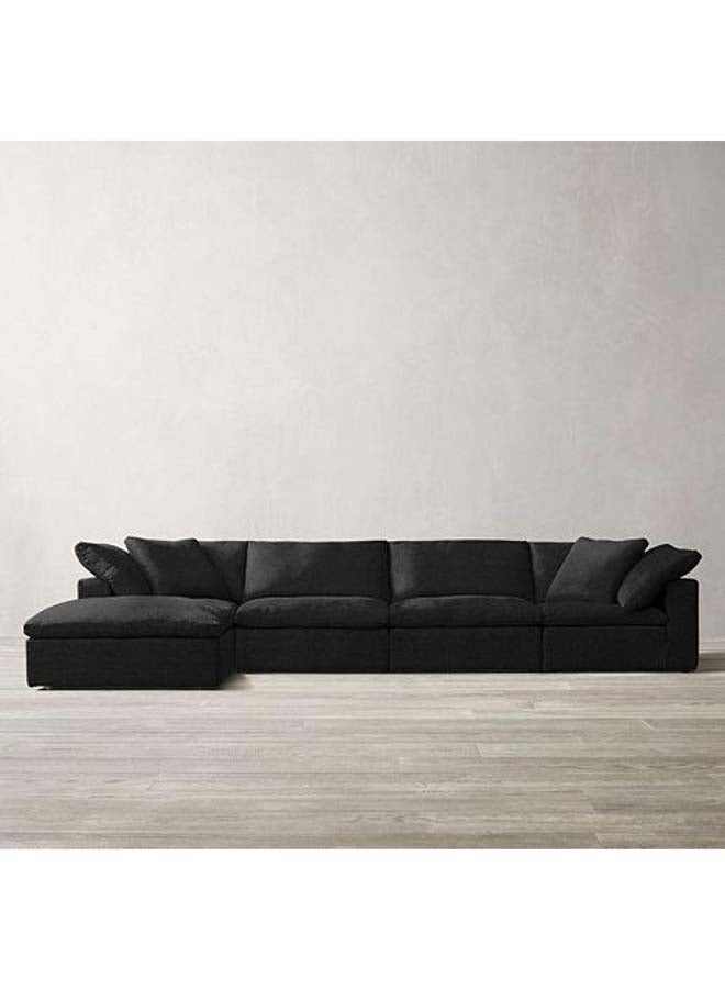 Al Home 3-Seater Black Velvet Sofa By Alhome - 110111353 300x90 cm
