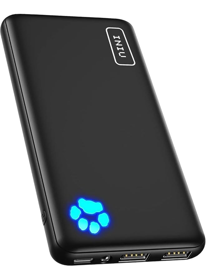 erorex Power Bank Usb C In And Out Slimmest 10000Mah Portable Charger Triple 3A High Speed Charge External Battery Pack Flashlight Phone Charger For Iphone 15 14 13 12 11 - Image 1