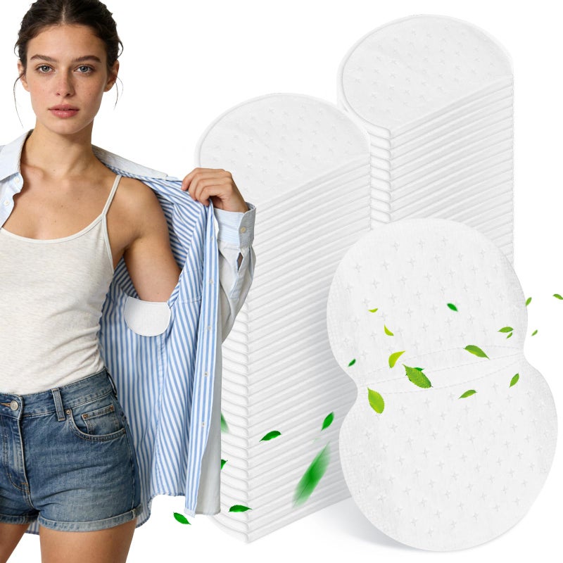 YSSPPOY Armpit Sweat Pads, 80 Packs Underarm Sweat Pads for Women and Men, Disposable Sweat Pads for Under Arms, Extra Adhesive Armpit Shields, All-day Underarm Defense - Image 1
