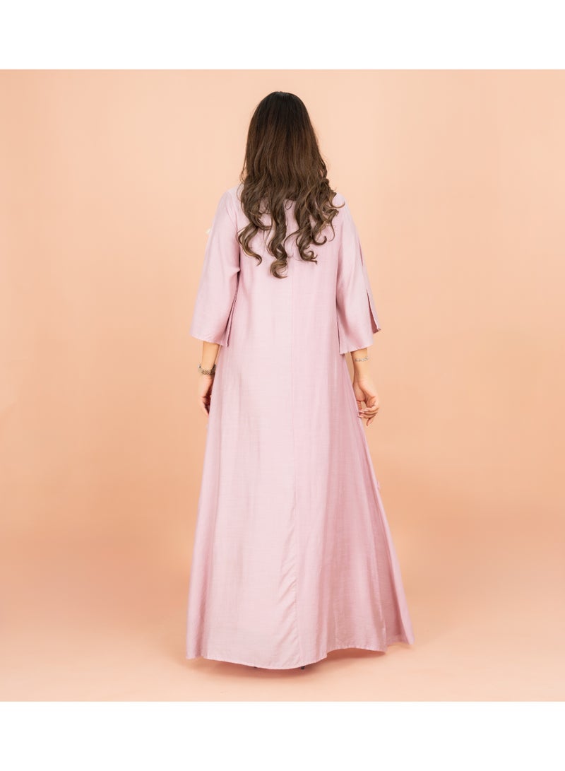 اكسا جلابية كريستال ثلاثية الأبعاد زهور عصرية وردي - Image 4