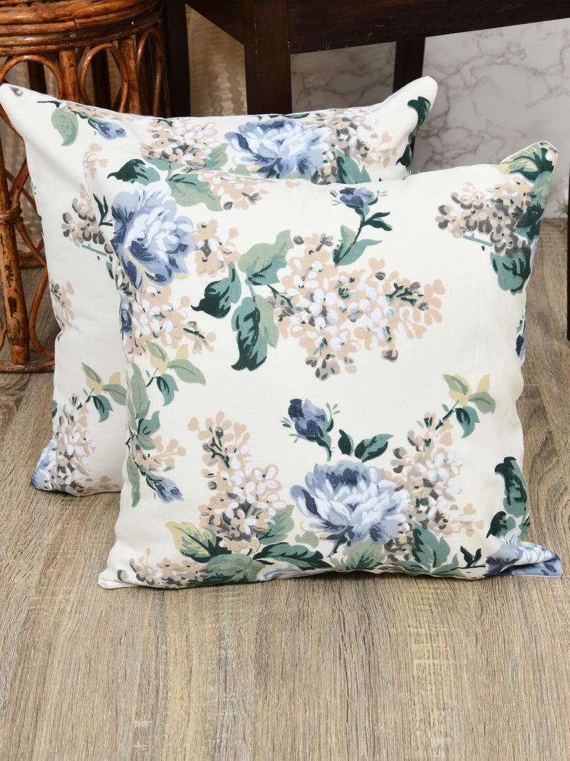 Clasiko Premium Duck Cotton Decorative Throw Cushion Covers for Sofa Living Room ; Set of 5; 22x22 Inches; Spring Meadow - Image 3