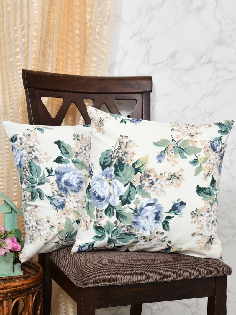 Clasiko Premium Duck Cotton Decorative Throw Cushion Covers for Sofa Living Room ; Set of 5; 22x22 Inches; Spring Meadow - Image 2