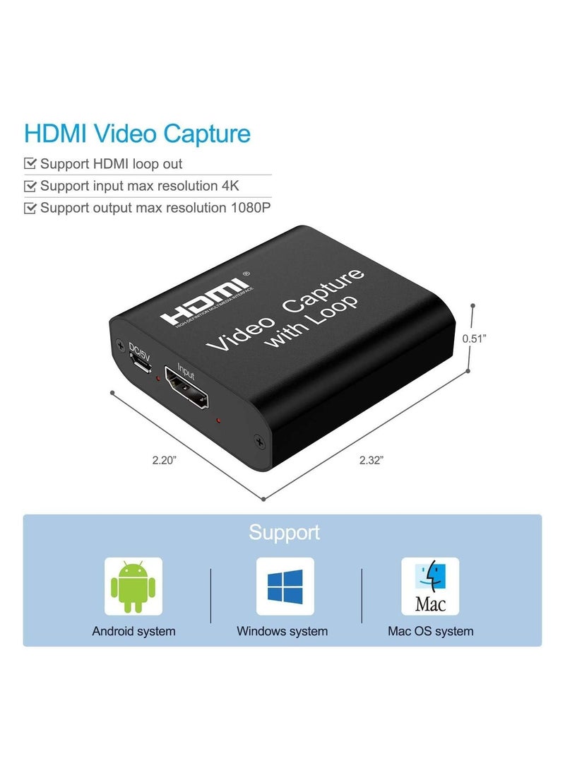 HDMI Video Capture Card with Loop Out - 1080P Game Capture, 4K Input Support for Live Stream & Record  - Image 3