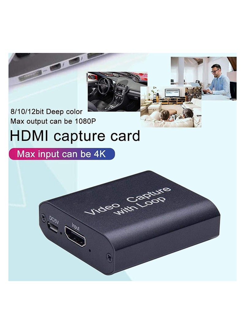 HDMI Video Capture Card with Loop Out - 1080P Game Capture, 4K Input Support for Live Stream & Record  - Image 4