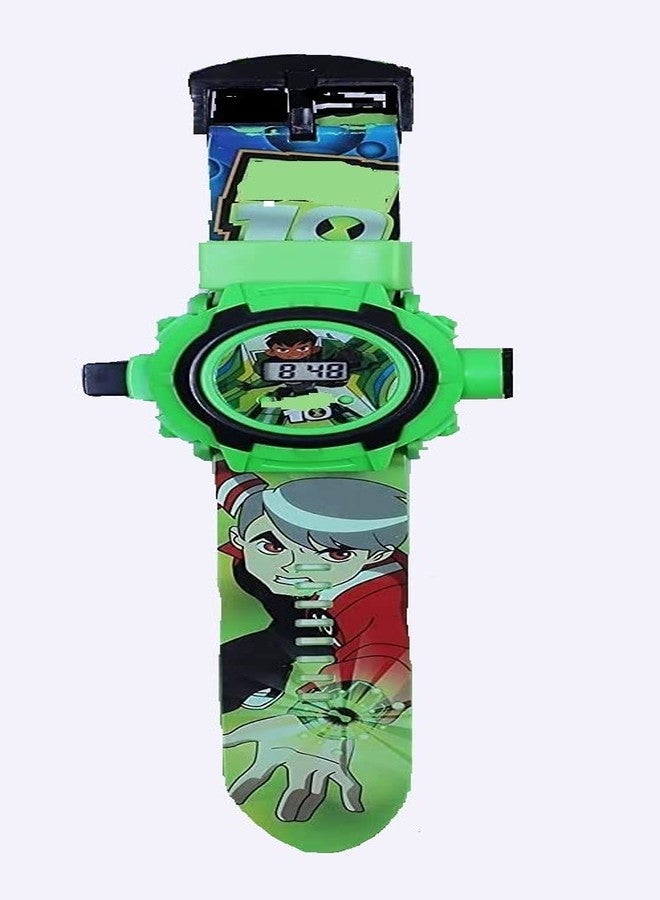 FLYmart Digital 24 Images BANE10, OMNIVERSE, OMNITRIXX Projector Watch for Kids, Cartoon Show for Kids | Birthday Return Gift, Trending Character Projector Wrist Toy- 1 Set Bane tenession- (Green) - Image 1
