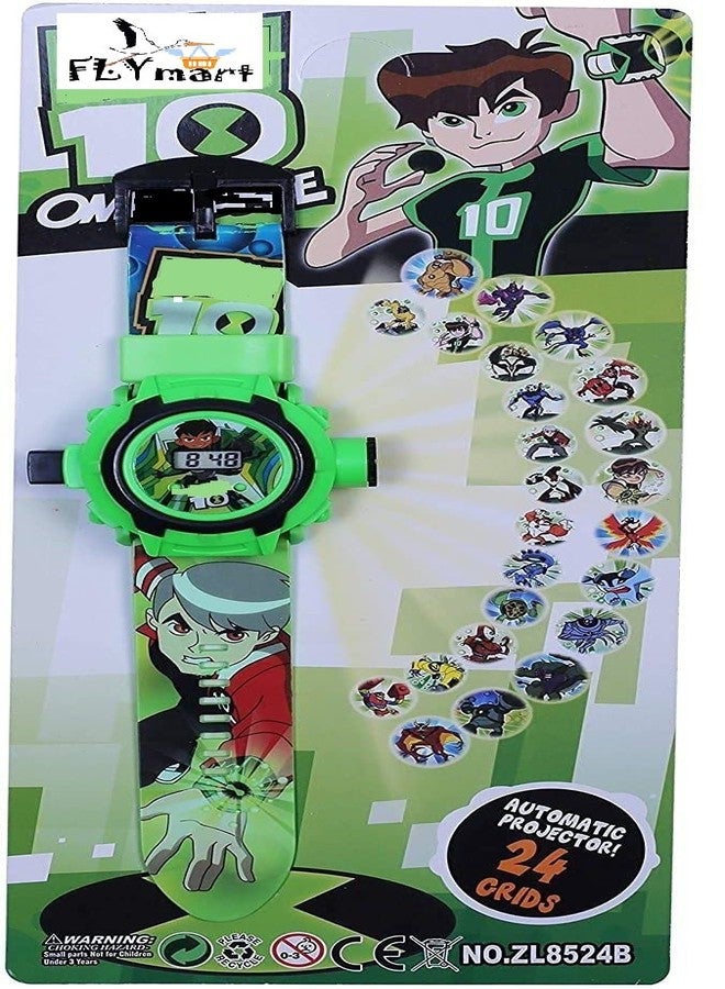 FLYmart Digital 24 Images BANE10, OMNIVERSE, OMNITRIXX Projector Watch for Kids, Cartoon Show for Kids | Birthday Return Gift, Trending Character Projector Wrist Toy- 1 Set Bane tenession- (Green) - Image 2