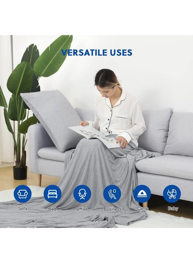 Homfine HOMFINE Cooling Blankets for Hot Sleepers - Summer Blanket Thin Lightweight Breathable Soft Double Side Enhanced Blanket for Bed Couch Sofa, Keep Cool for Night Sweats (Grey, 60 x 80 inches)  - Image 3