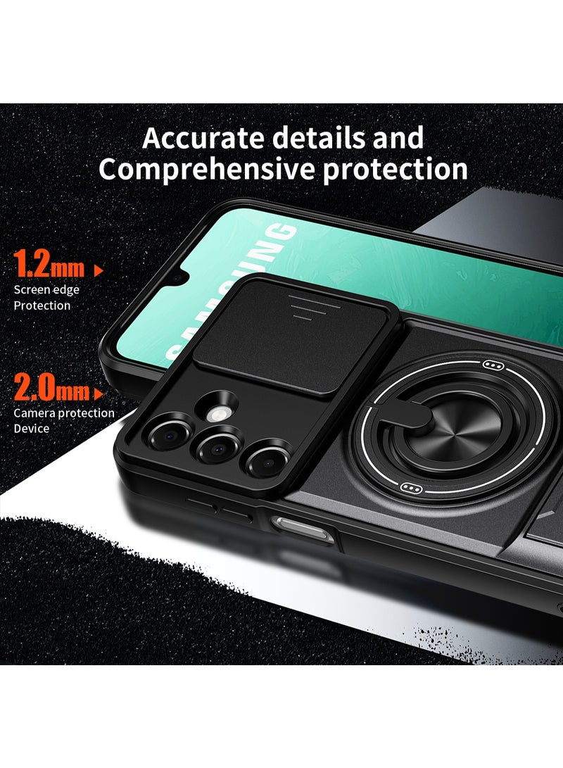 Case Cover Shock Resistant Protect Camera TPU + PC With KickStand Ring Compatible with Samsung Galaxy A15 (Black) - Image 5
