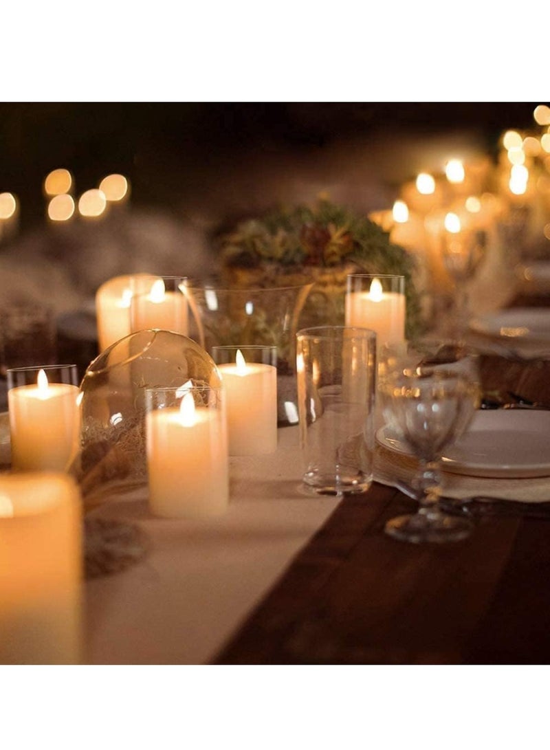 ELTRAZONE Set of 3 Glass Flameless Candles with Timer, Remote Control, Flickering LED Pillar Candles – Battery Powered, Safe & Elegant Holiday Decor – Perfect for Restaurants, Weddings, Home Decoration, and Holiday Confessions - Image 2