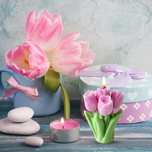 ZAKVOOR Tulip Candle Silicone Molds Resin Casting Mould for for DIY Flower Candles Polymer Clay Craft Plaster Home Decoration - Image 4